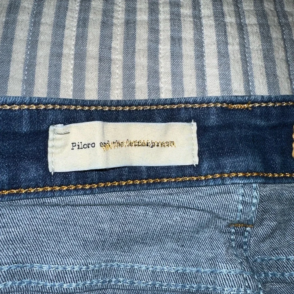 Pilcro and the Letterpress Serif Houndstooth Skinny Jeans Blue Denim Size 27 - Picture 6 of 8